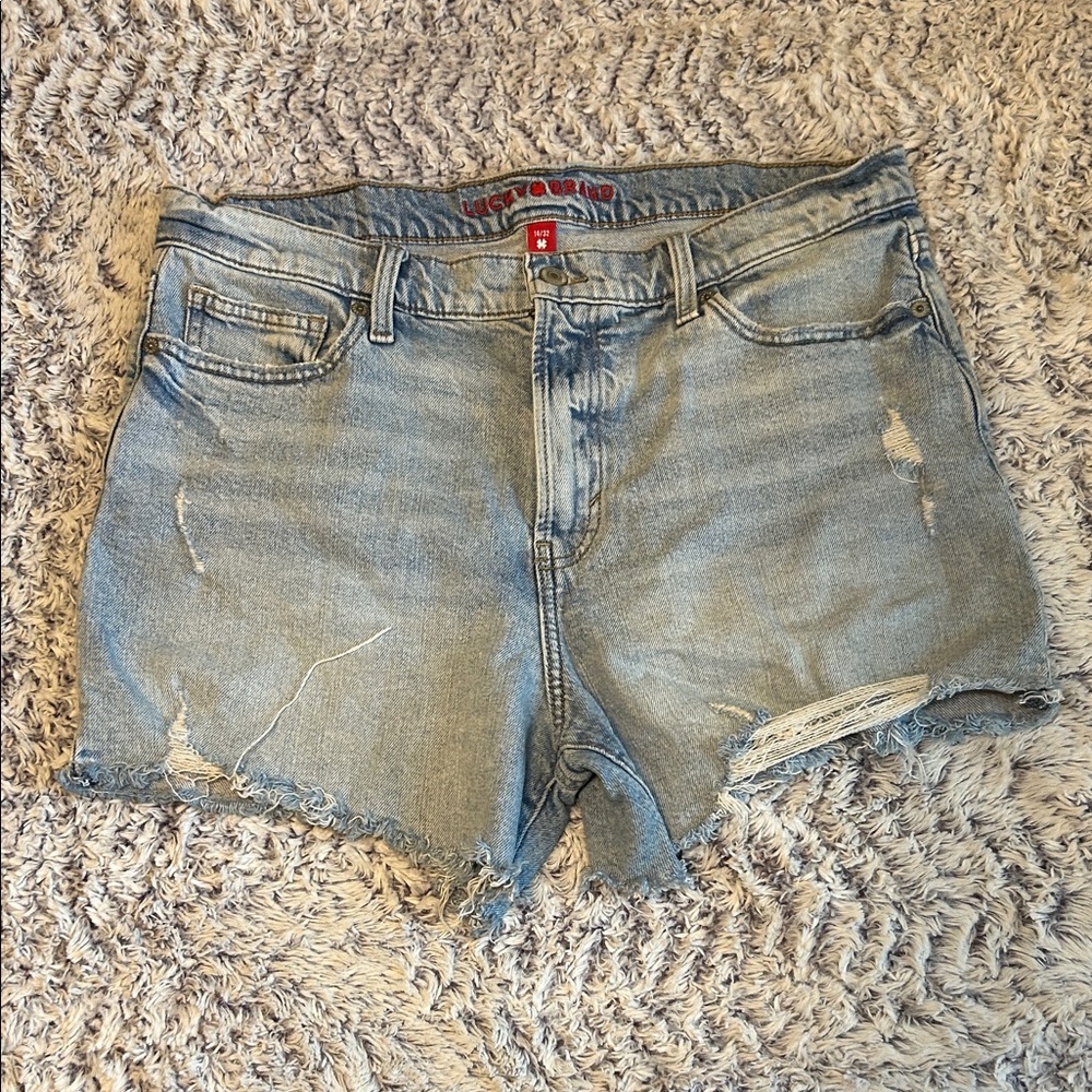 Lucky Brand Light Blue Distressed Denim Shorts